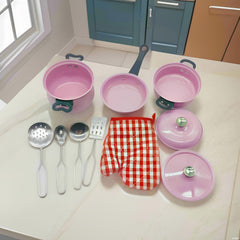 Pink Stainless Steel Cooking Set for Kids