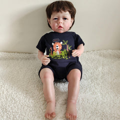 Realistic 19 Inch Doll with Soft Fabric Skin and Hand Rooted Hair