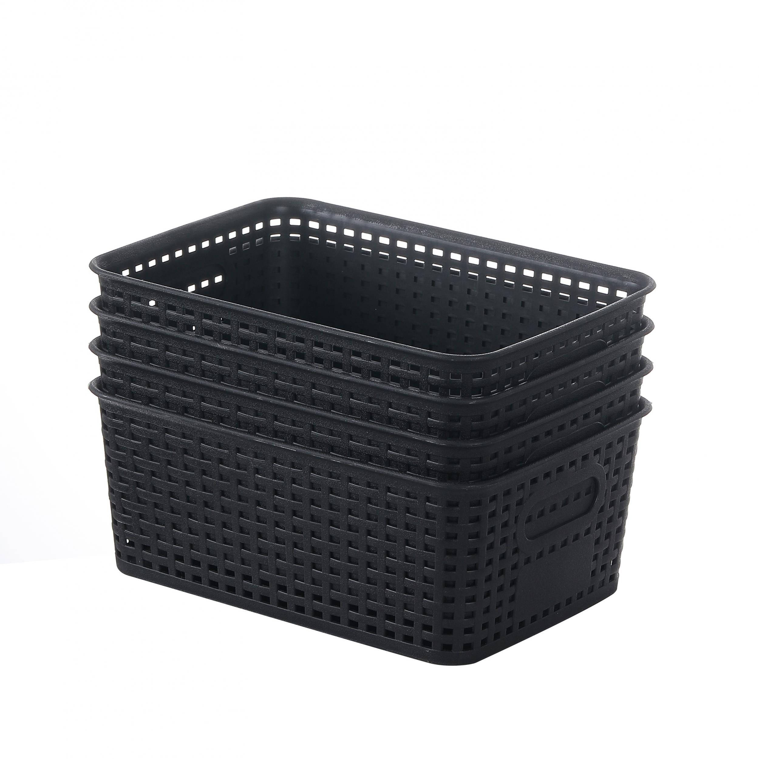 6pcs Plastic Weave Storage Bins - Home Organization and Storage