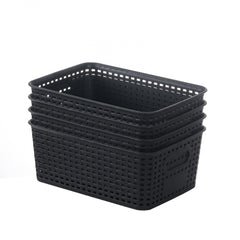 6pcs Plastic Weave Storage Bins - Home Organization and Storage