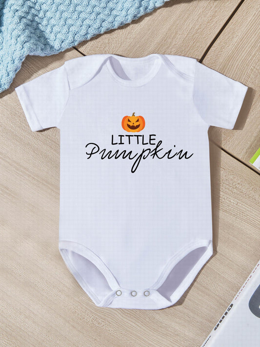Baby LITTLE PUMPKIN Letter Print Halloween Romper