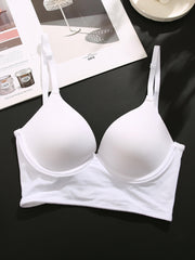 Solid Push Up Bra Comfy & Breathable Everyday Bra