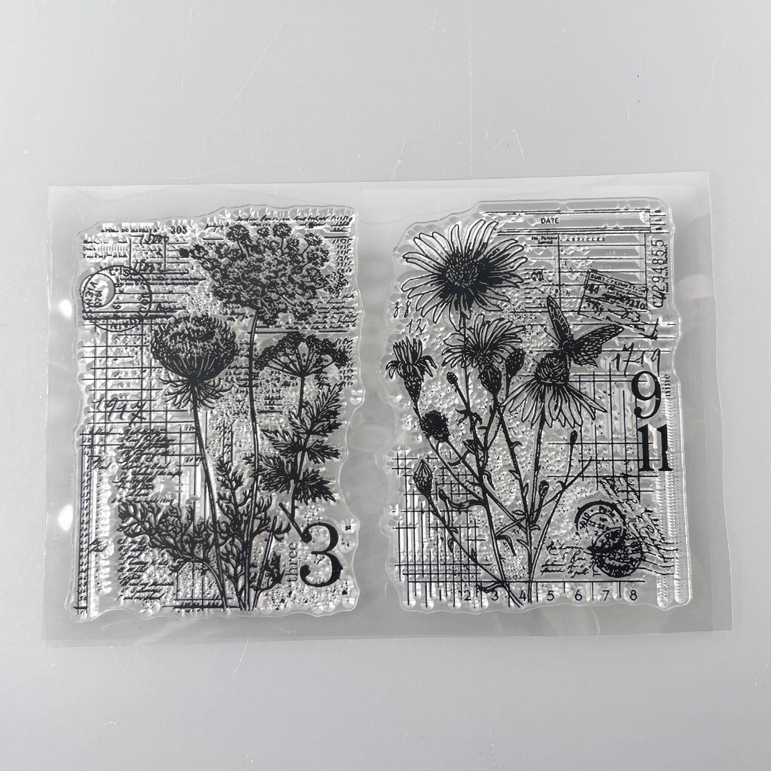 Flower Number Stamps Stencils for DIY Scrapbook, Card Craft Embossing