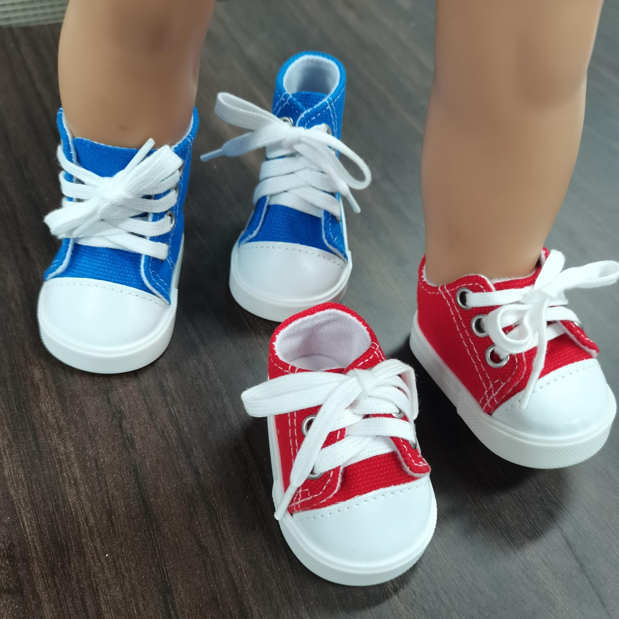 2pcs Handcrafted Canvas Doll Shoes for American Dolls