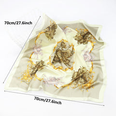 Silk Square Scarf Retro Palace Headscarf Thin Soft Sunscreen Wrap