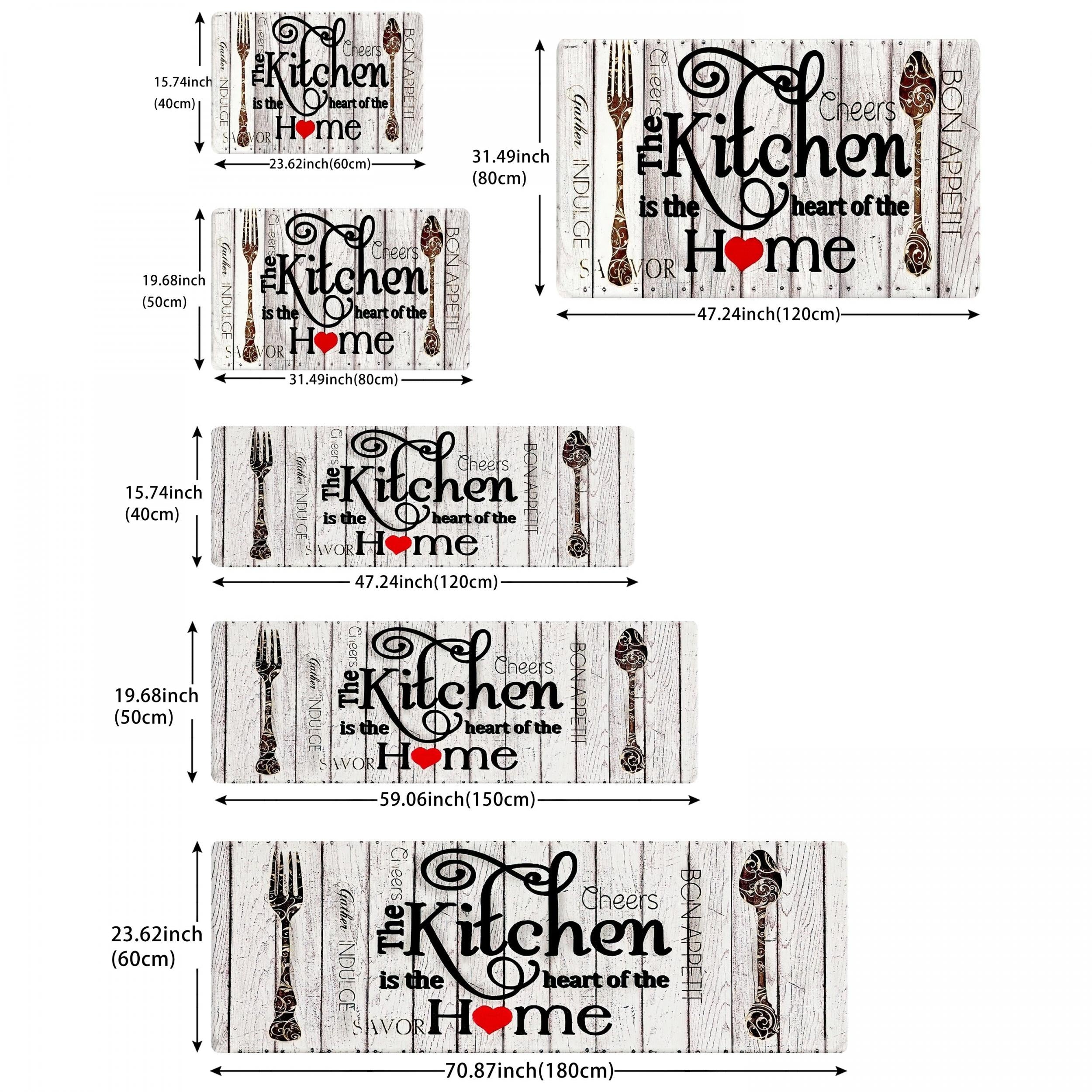 1pc Flannel Kitchen Floor Mat Soft Rug Rustic Wooden Waterproof Kitchen Mat