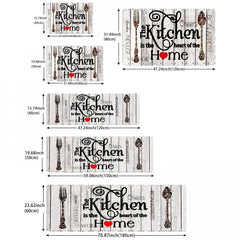 1pc Flannel Kitchen Floor Mat Soft Rug Rustic Wooden Waterproof Kitchen Mat