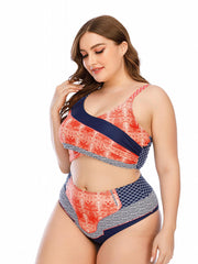  Colorblock Bikini Set Crop Tank Top & Underwear Swimsuit