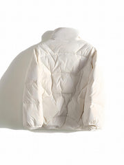 Solid Short Down Jacket For Women Winter Sports Puffer Jacket