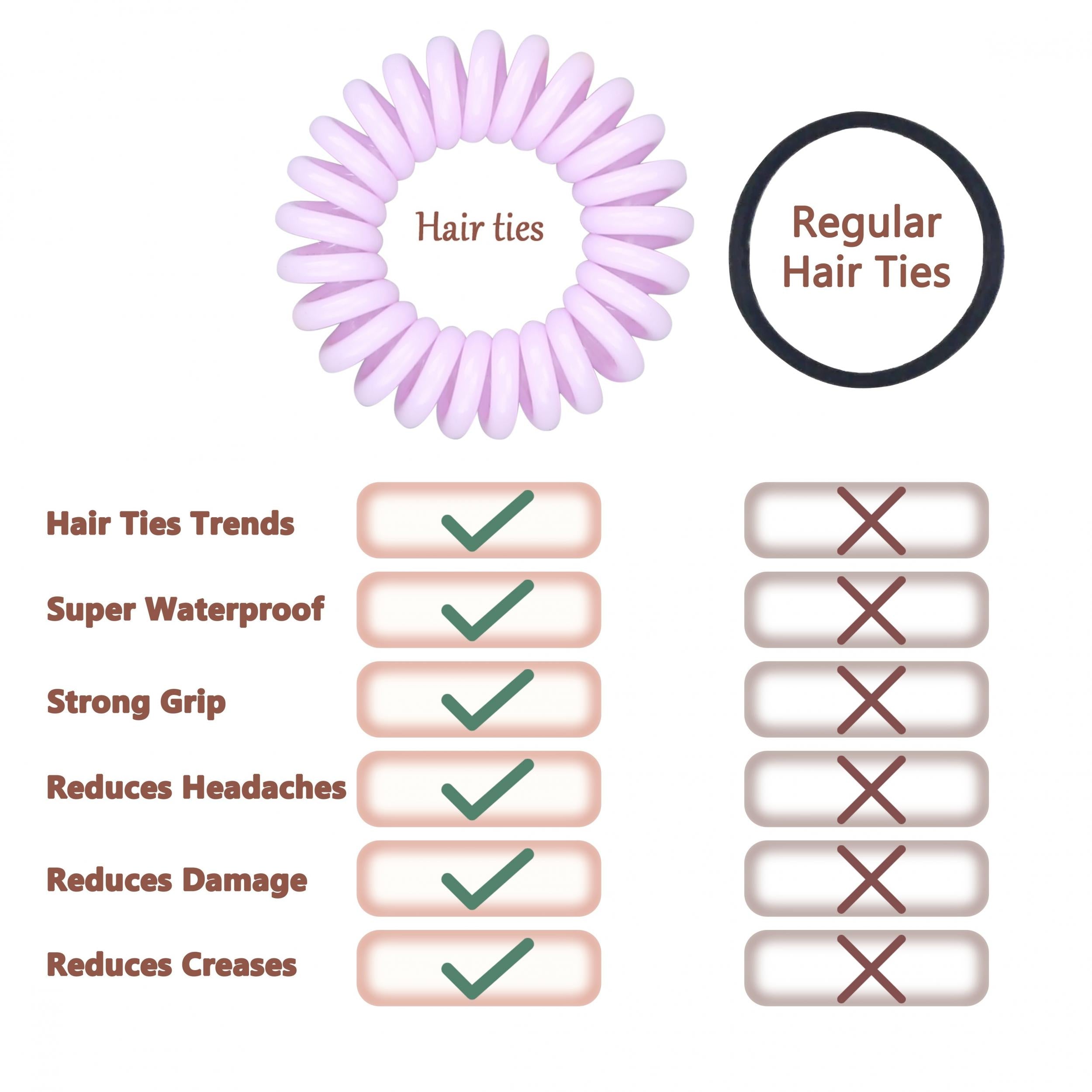2pcs Spiral Hair Tie Coil Ponytail Holder Hair Accessories