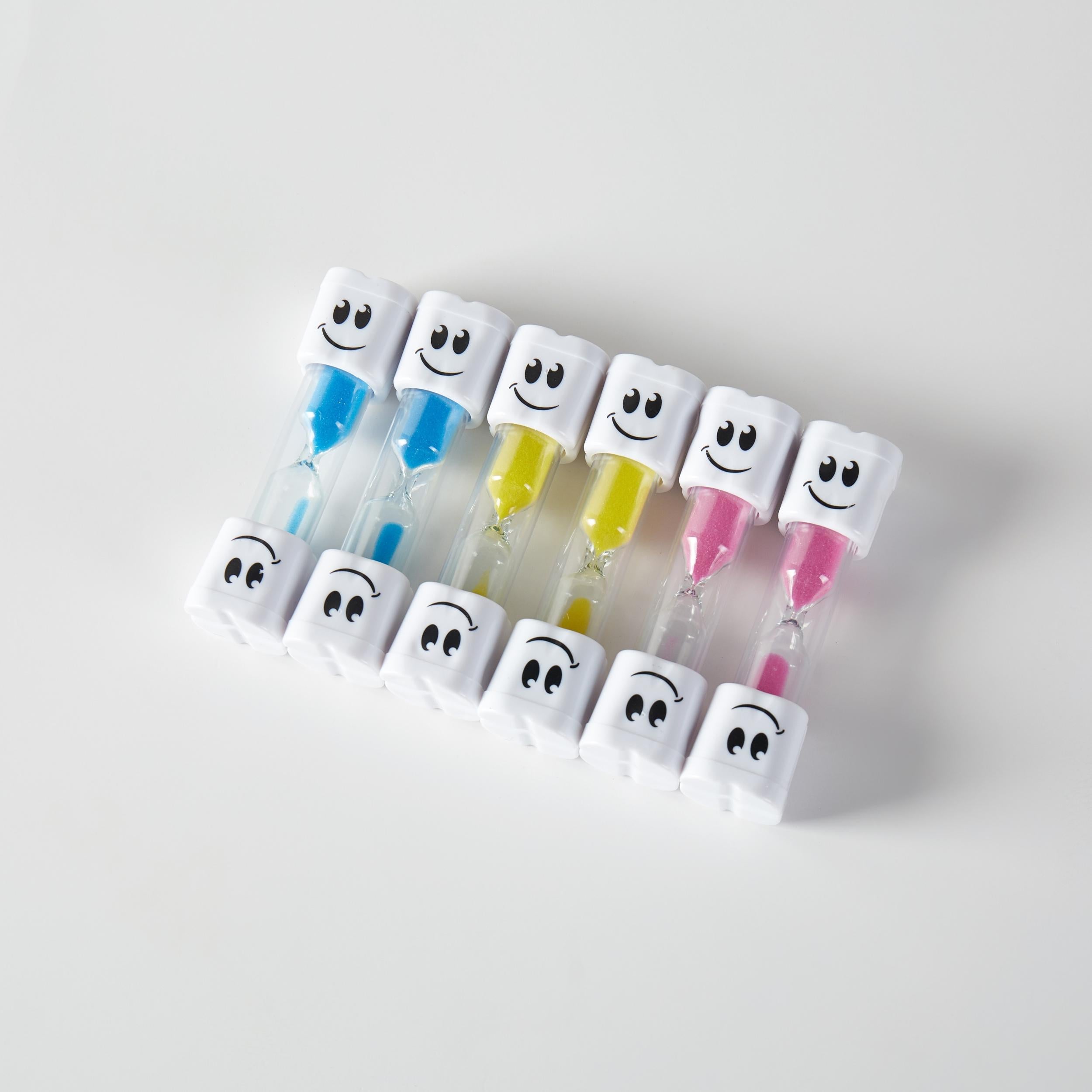 6 Pack Smiley Face Hourglass Timer Student Swimming Timer