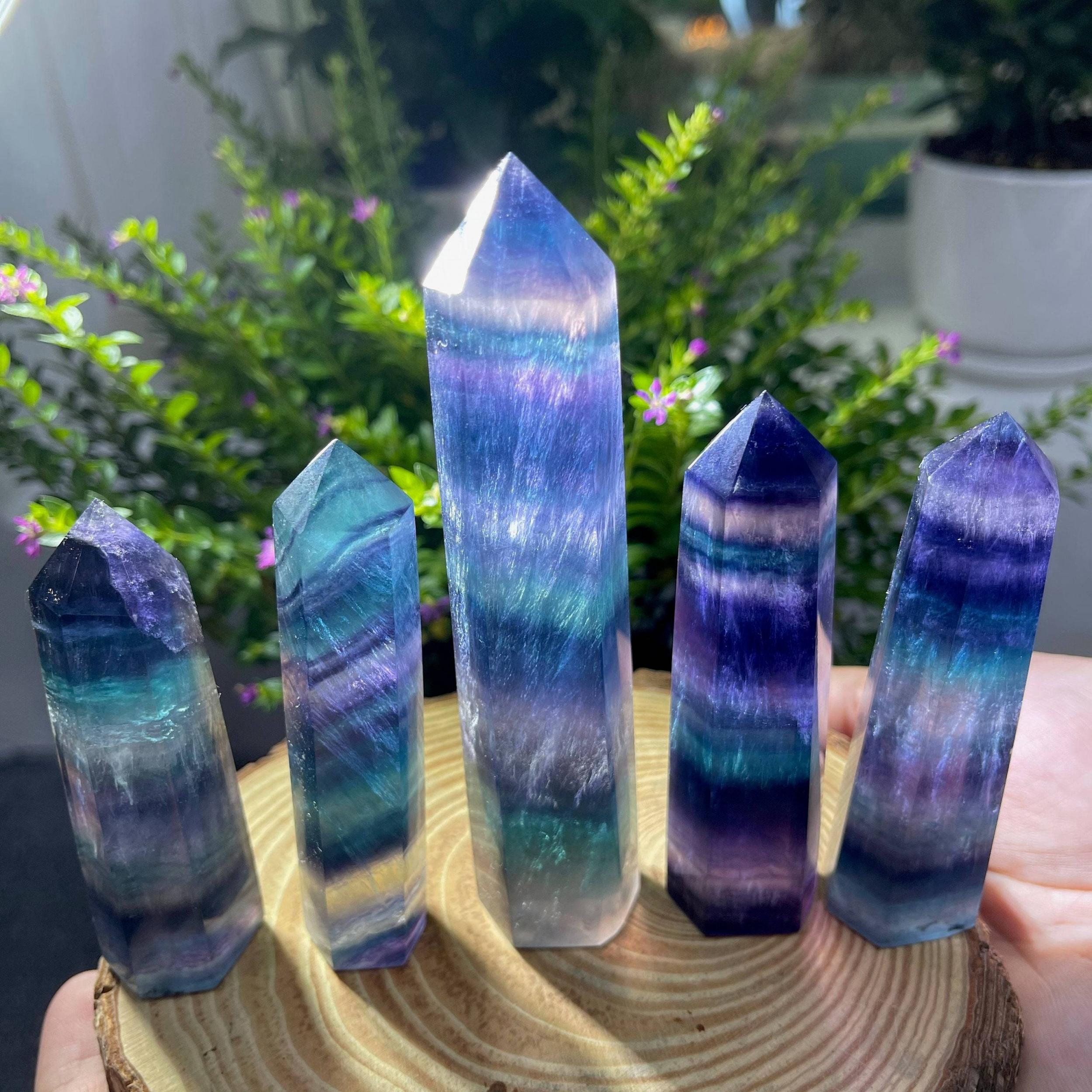 4 Inch Rainbow Crystal Tower Healing Point Wand Obelisk Specimen