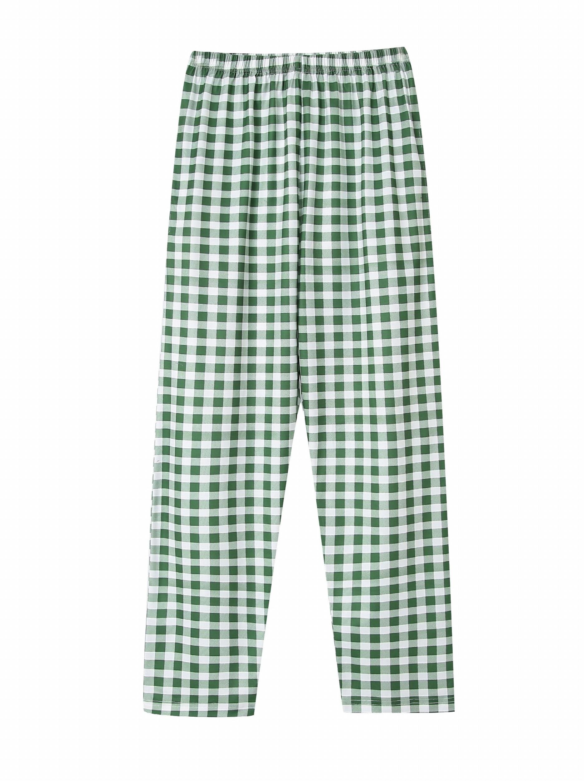Plaid Pajama Bottoms Colorblock Comfort Loose Long Pants Women's Loungewear