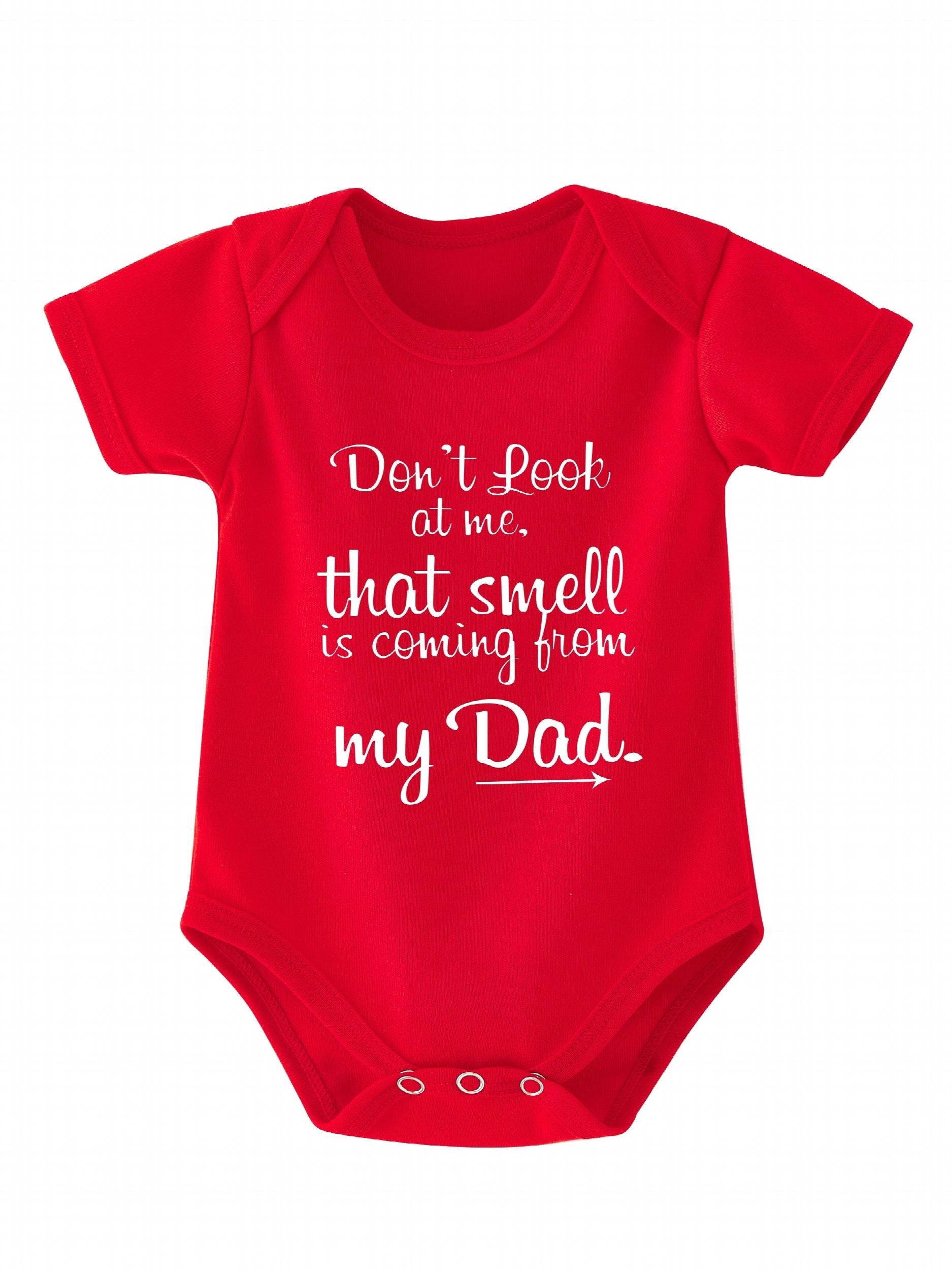 Girls Letter Print Short Sleeve Onesie - Pregnancy Announcement