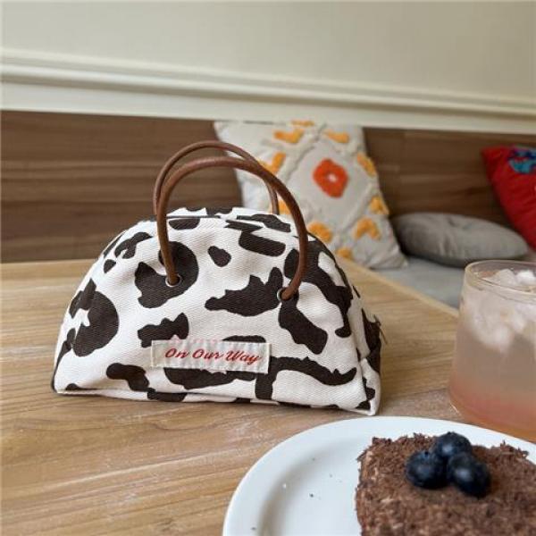 Vintage Japanese Semi-circular Leather Rope Handbag