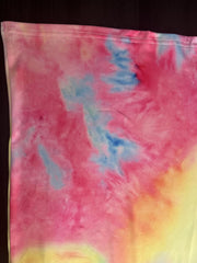Plus Size Tie Dye Short Sleeve Midi Dress With Pockets