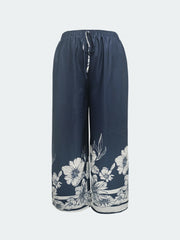  Floral Print Wide Leg Trousers