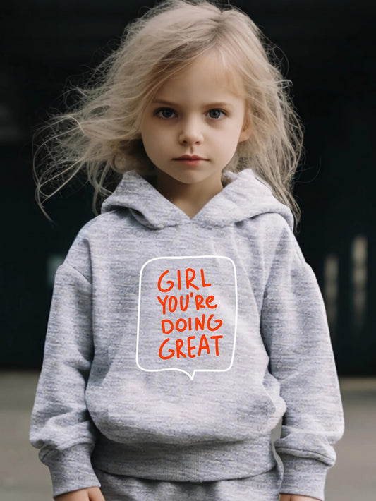 Girl You Are Doing Great Long Sleeve Hooded Sweatshirt & Sweatpants Set