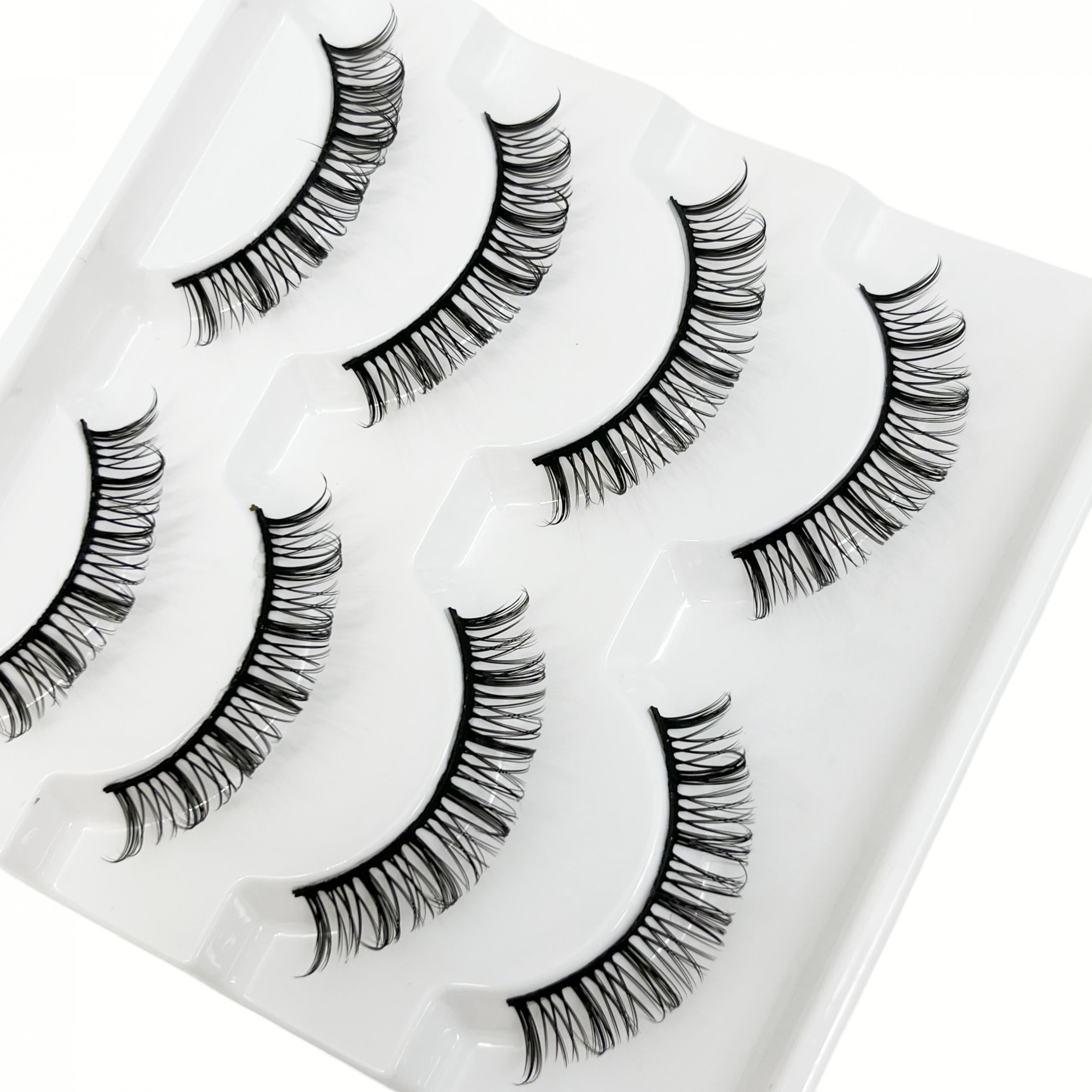 4 Pairs 12mm D Curling Faux Mink Hair Lashes