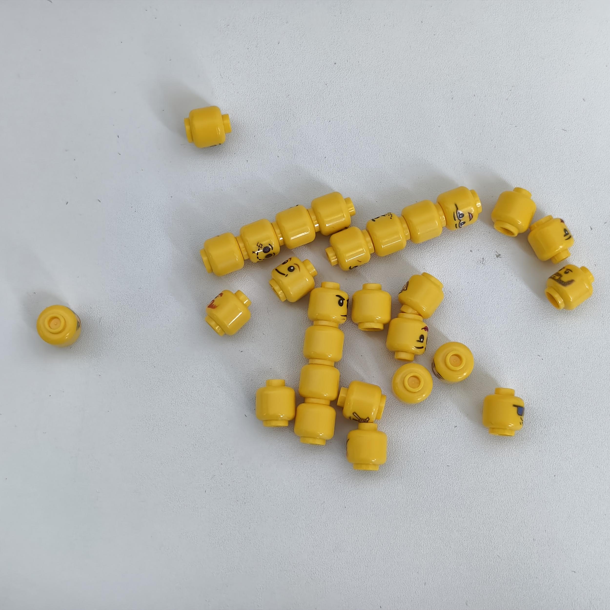 28 Yellow Human Shaped Building Block Accessories Set