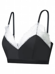  Sexy Bra Women's Plus Lace V Neck Full Cover Semi Sheer Bra