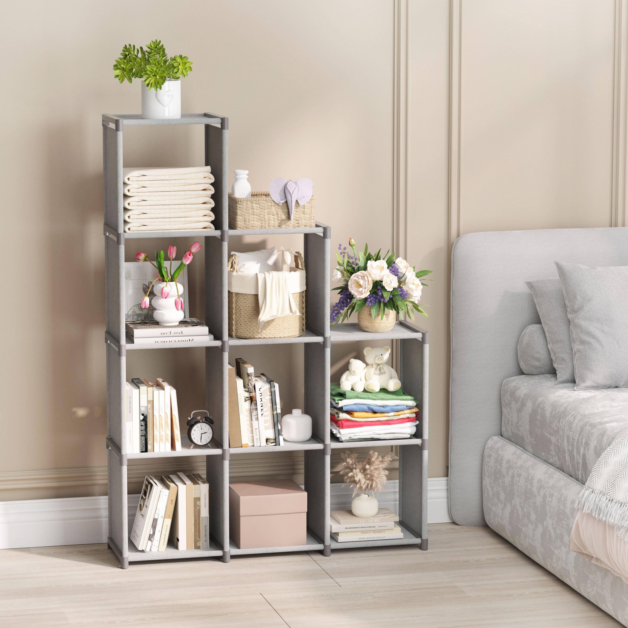 Desktop Bookshelf Foldable Storage Rack Clothes Organizer Wardrobe