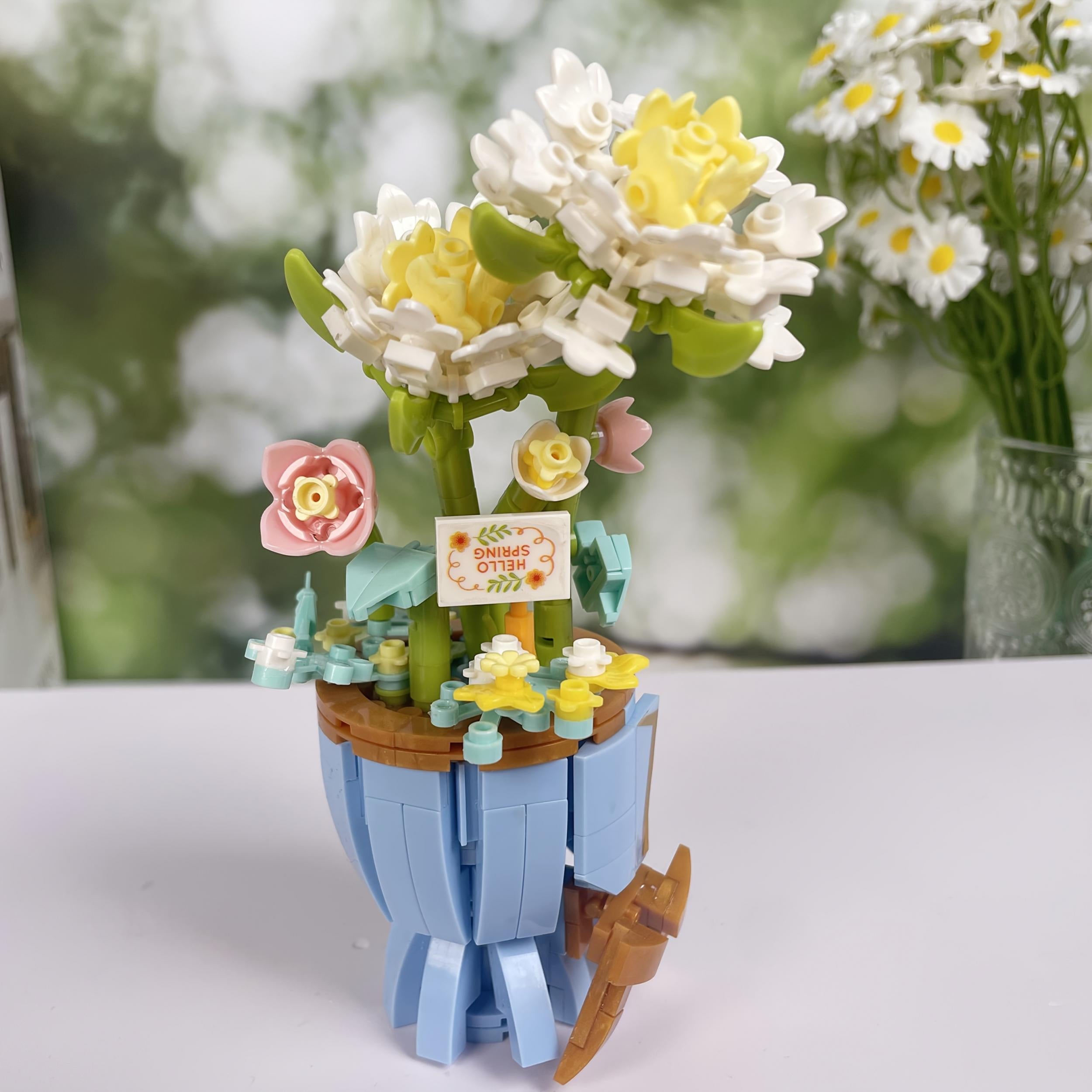 Flower Bouquet Building Blocks Simulation Puzzle Desktop Ornament
