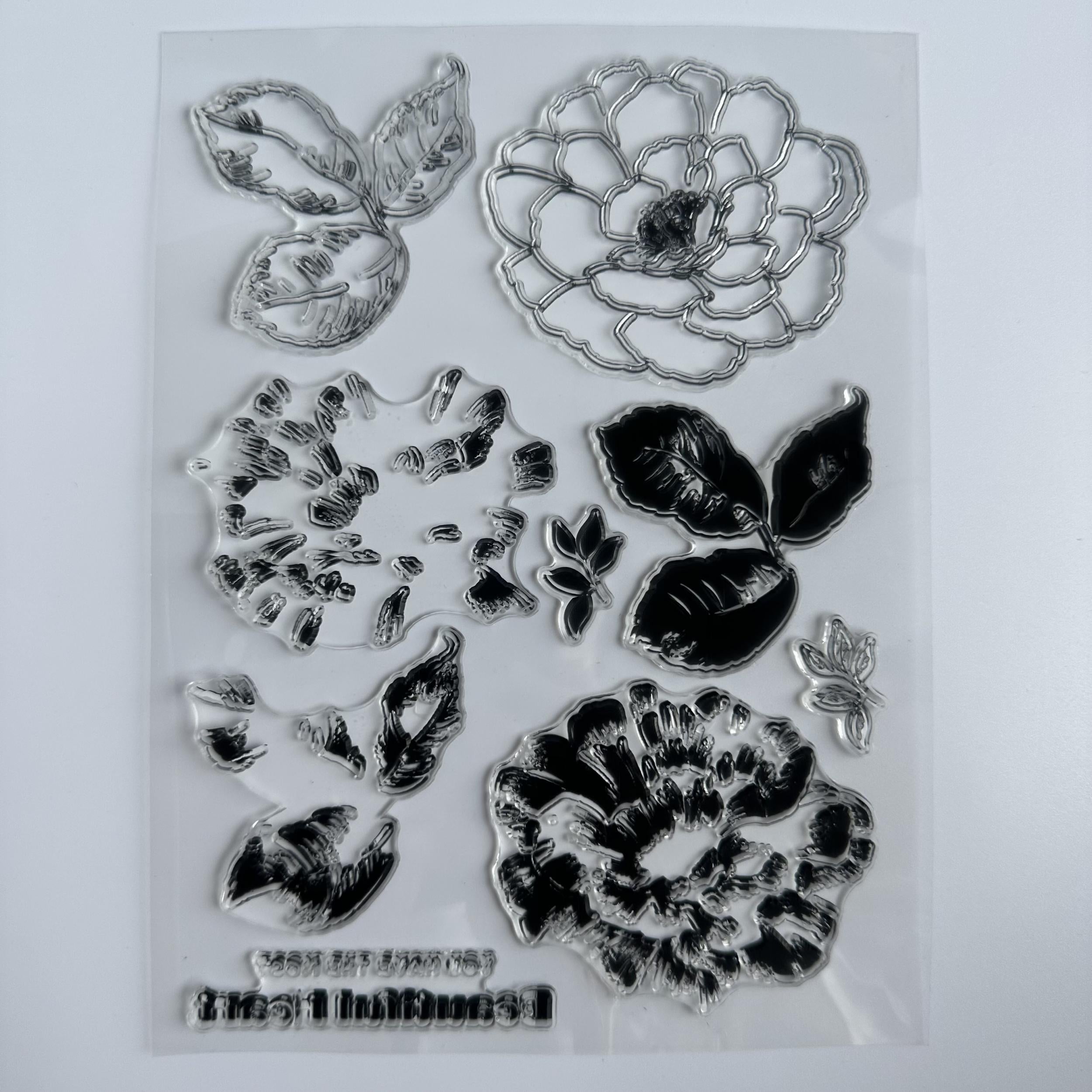 Flower & Butterfly Clear Stamp Set for Card Making & Scrapbooking