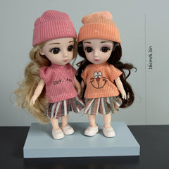 6.3 Inch Movable Joint Doll Soft Body Girl Toy Mixed