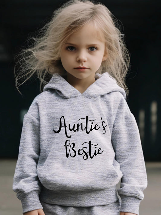 Girls Activewear Set Auntie's Bestie Graphic 2pcs Set Spring Fall Sports
