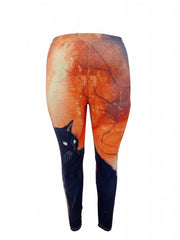 Women's Plus Cat Print High Rise Skinny Trousers