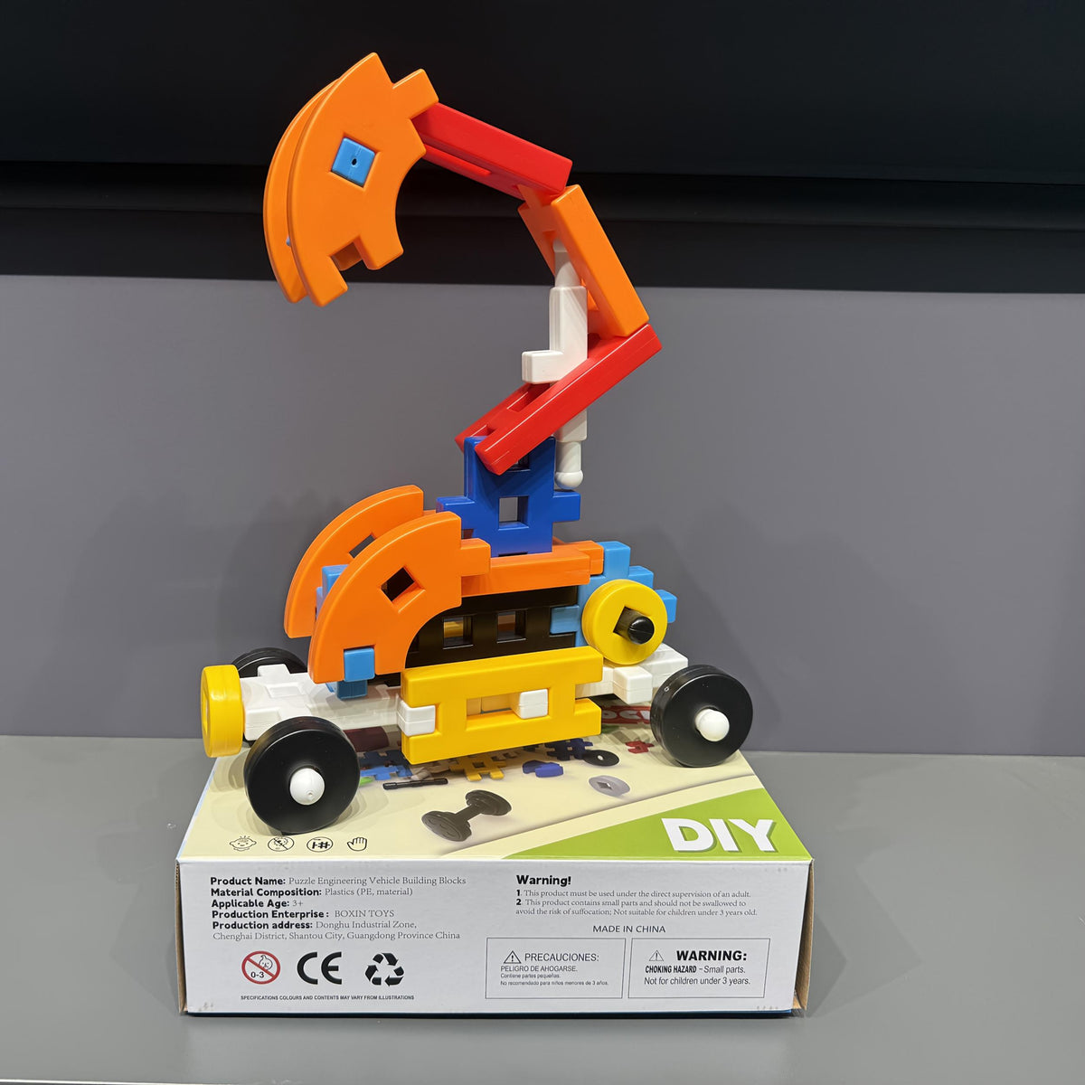 28pc Excavator Building Blocks Set for Kids, Durable ABS Material