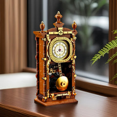 Vintage Clock Building Block Set with Pendulum and Clock Function
