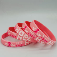 5pcs Hope and Courage Silicone Bracelet Wristband for Inspiration