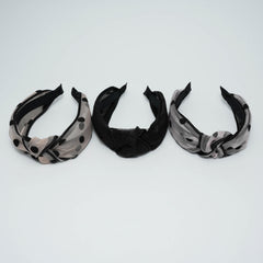 Polka Dot Knot Headband Wide Hairband for Girls