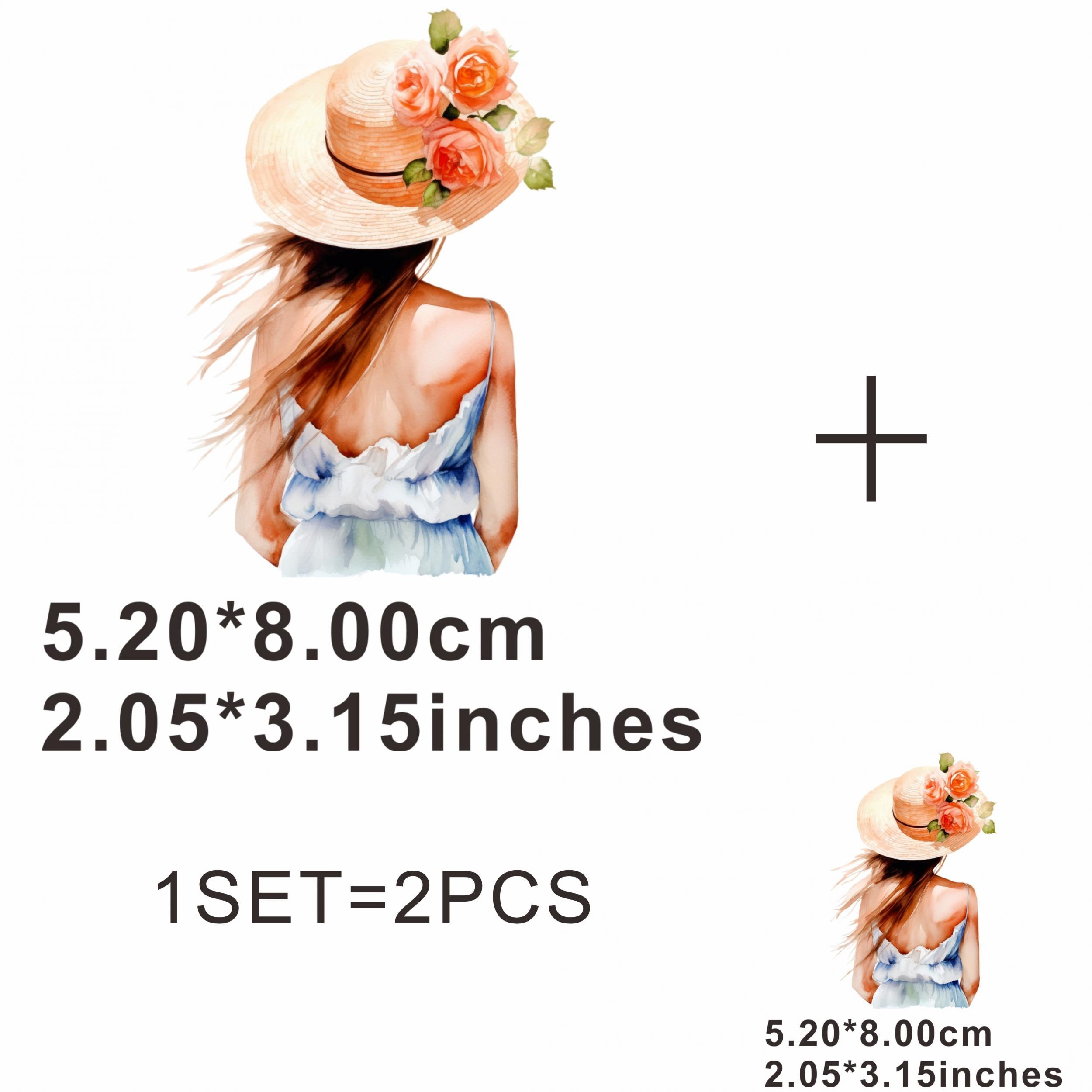 Women Back Shadow Hot Sticker On T Shirt DIY Washable Iron On Transfer