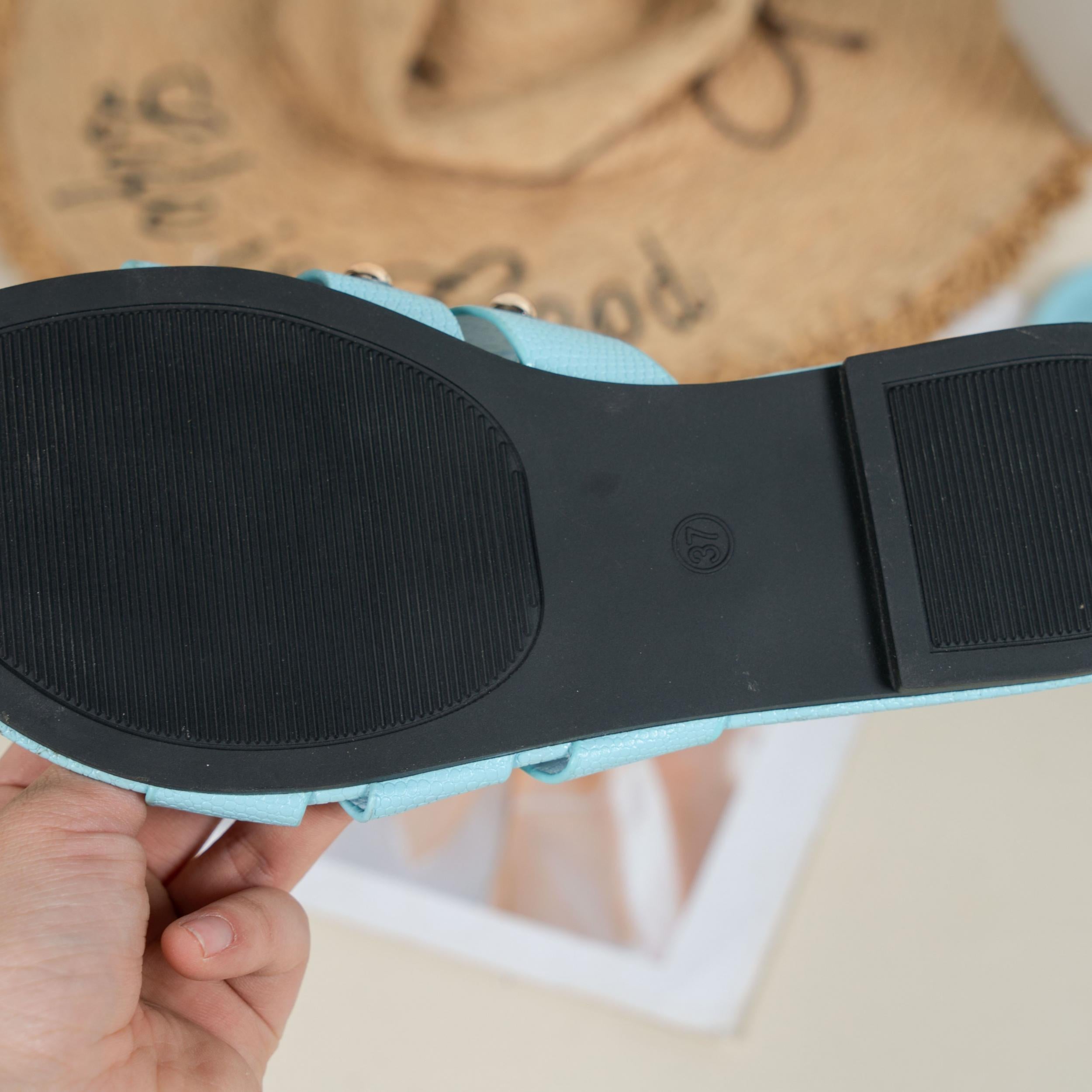 Studded Flat Slides Open Toe Sandals