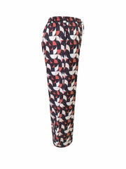 Women's Plus Geometric Print High Rise Wide Leg Trousers With Pockets