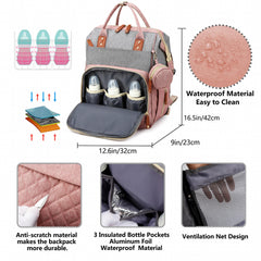 Waterproof Baby Diaper Bag Backpack with Changing Station