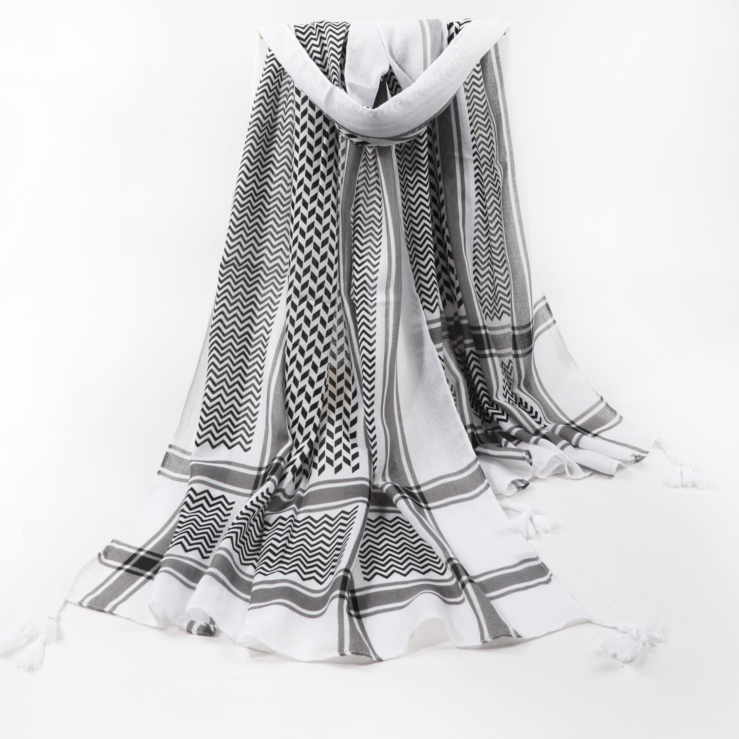 Men's Grey Striped Folding Line Scarf Headscarf