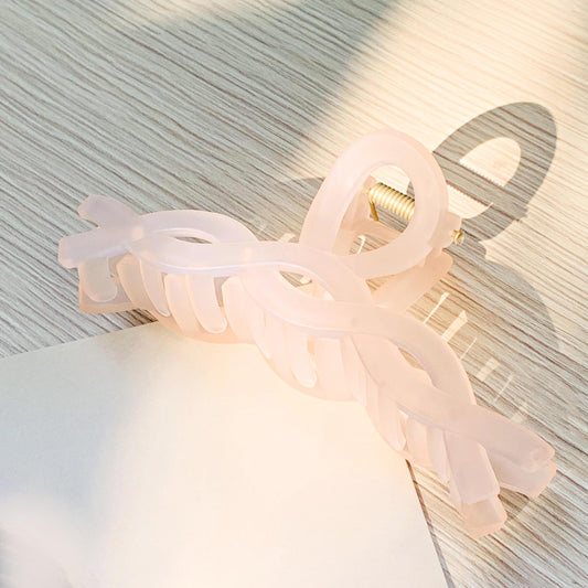 Pink Acrylic Large Hair Claw Frosted Shark Claw Ponytail Holder