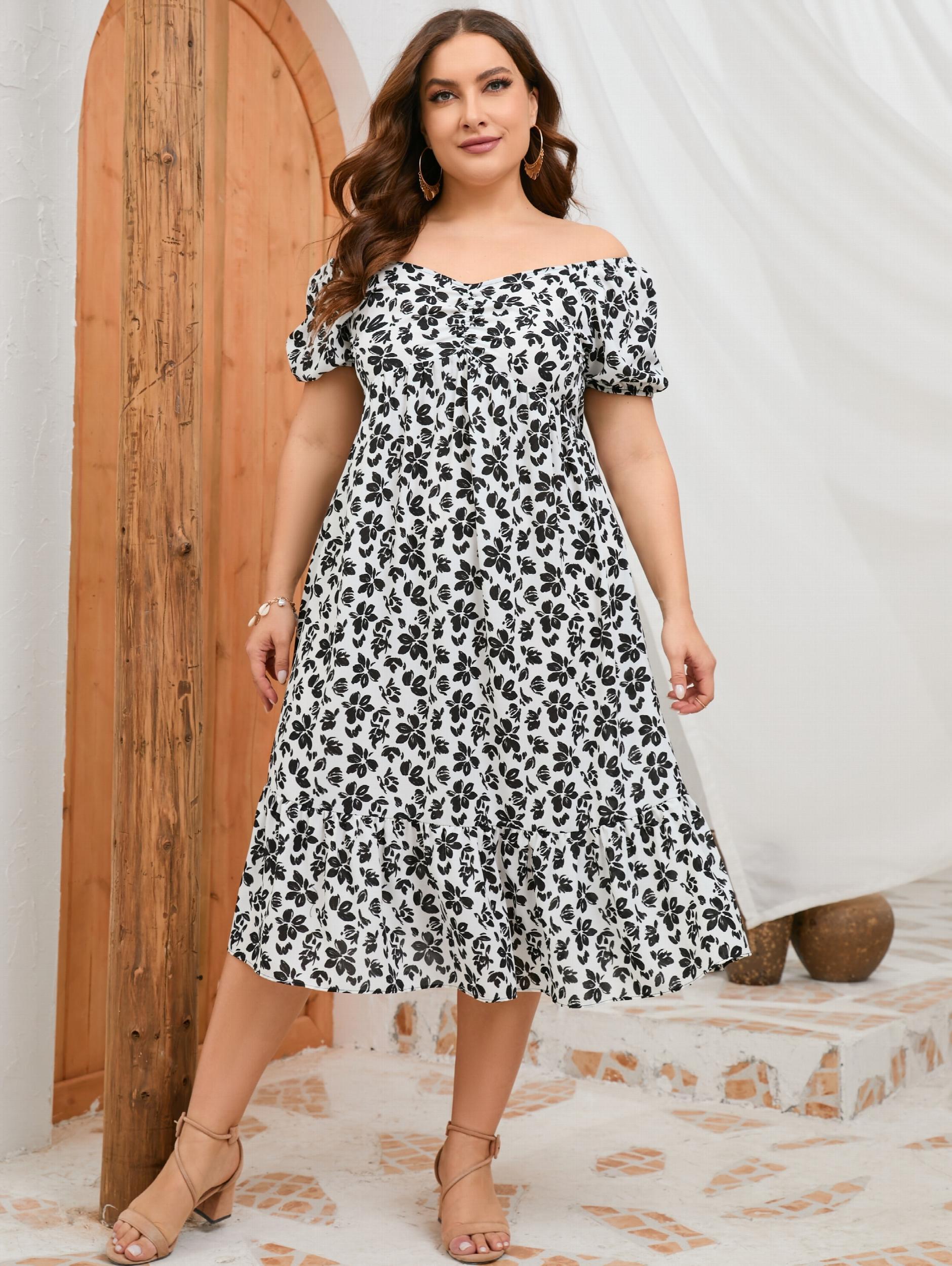  Women's Off Shoulder Midi Dress