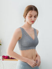 Women's Lace Wireless Push Up Bra
