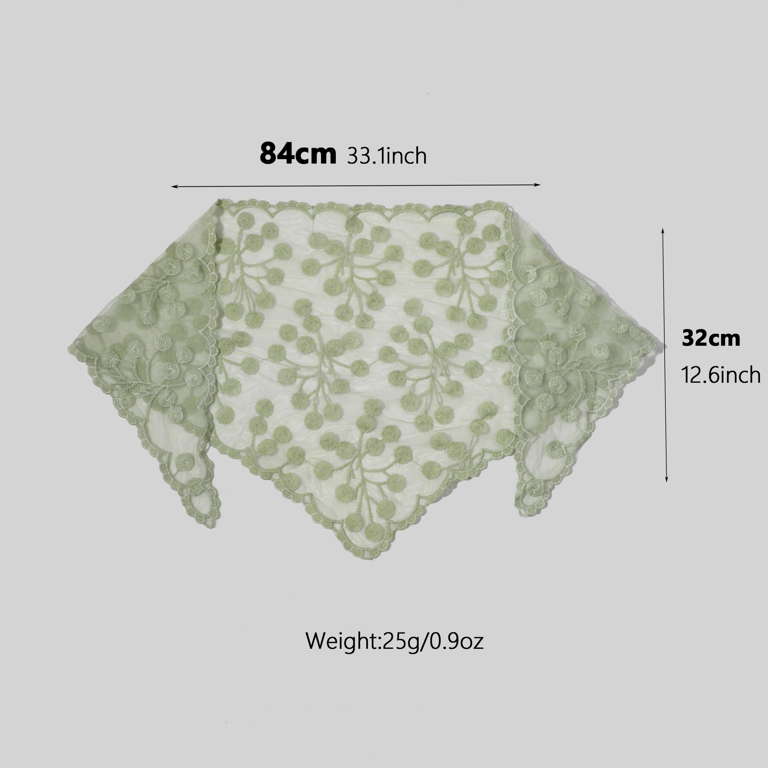 Lace Veil Floral Hollow Out Triangle Scarf Bandana Neckerchief Head Cover