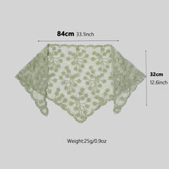 Lace Veil Floral Hollow Out Triangle Scarf Bandana Neckerchief Head Cover