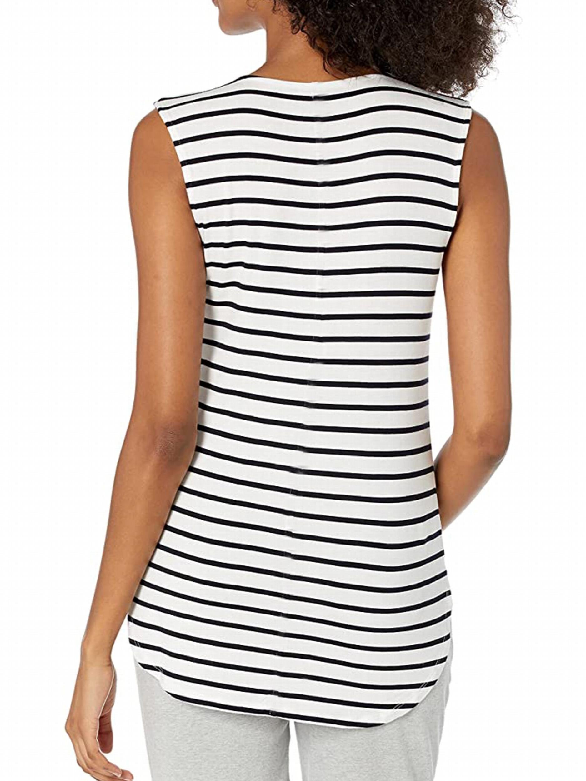 Striped Print V Neck Tank Top Sleeveless Casual Summer Women's Tank