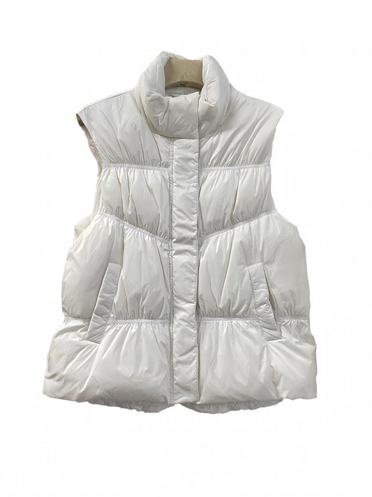 Women's Stand Collar Down Vest Short Waist Slim Shoulder Warm Vest