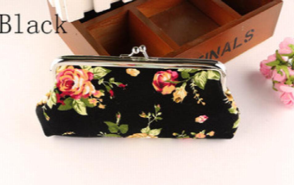 Rose Kiss Lock Clutch Purse