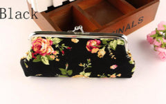 Rose Kiss Lock Clutch Purse