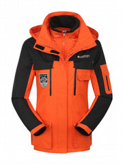 3 in 1 Block Punch Jacket Waterproof Windproof Ski Coat Women's Clothing